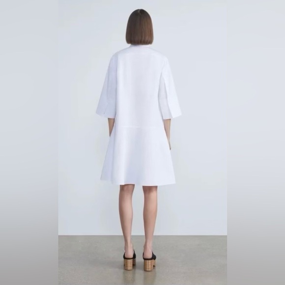 Organic Cotton Poplin Tuxedo Bib Dress - Picture 2 of 5